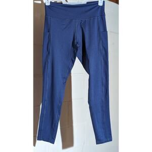 Tri Dri Navy Blue Athletic Leggings with Pockets Workout Yoga Pants Medium